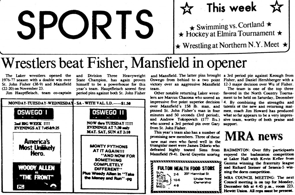 Oswego wrestlers defeat Fisher, Mansfield in opener