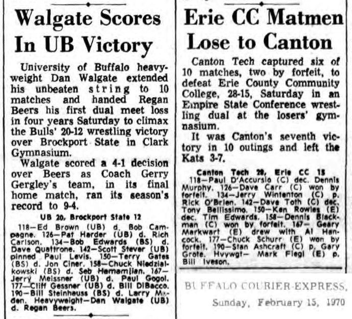 Erie CC Matmen Lose to Canton
