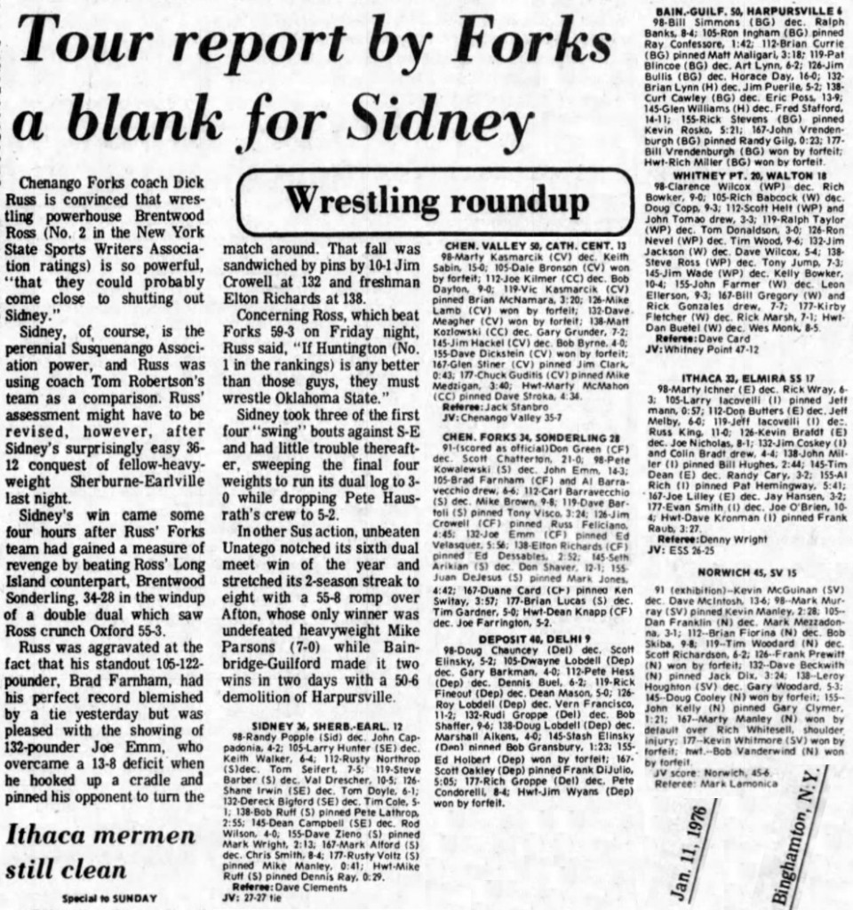 Tour report by Forks a blank for Sidney