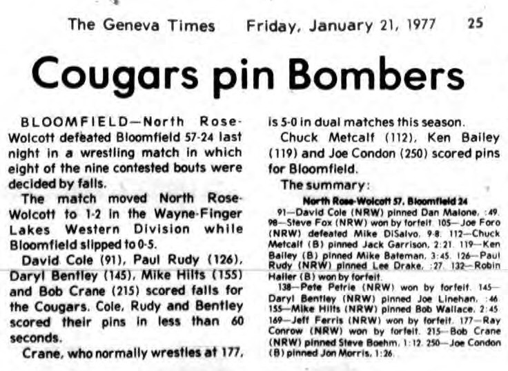 Cougars Pin Bombers
