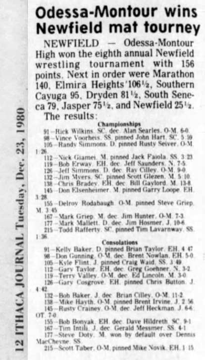 Odessa-Montour wins Newfield mat tourney
