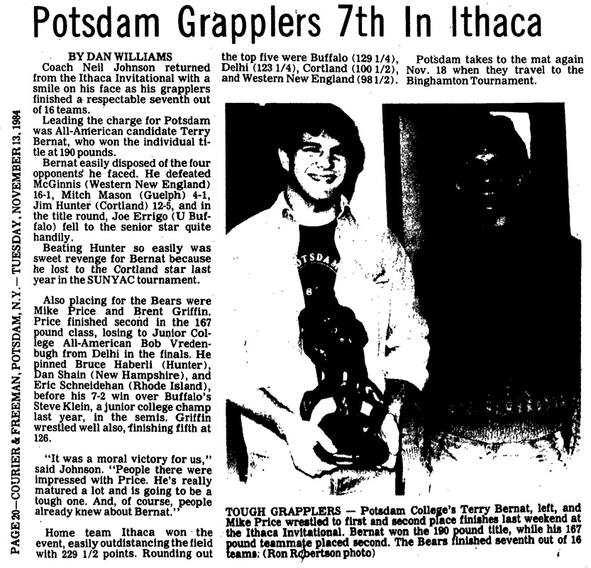 Potsdam Grapplers 7th In Ithaca