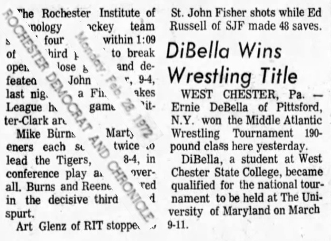 DiBella Wins Wrestling Title