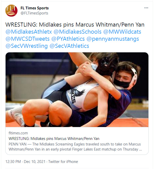 Midlakes pins Marcus Whitman/Penn Yan