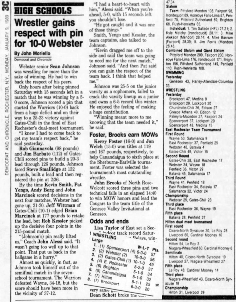 Wrestler gains respect with pin for 10-0 Webster