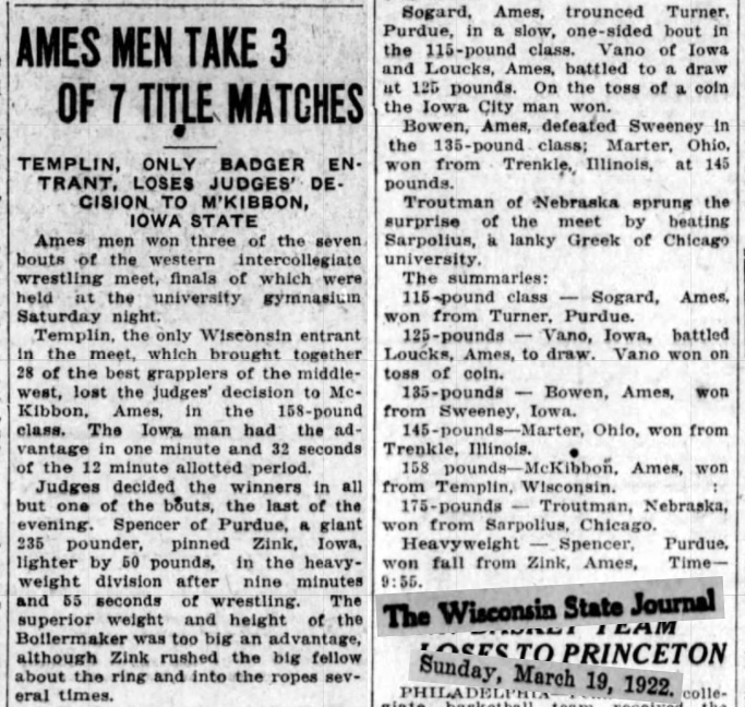 Ames Men Take 3 of 7 Title Matches