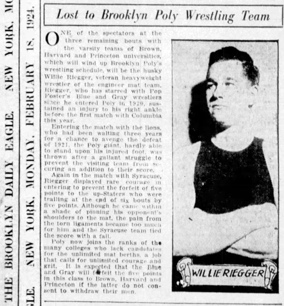 Lost to Brooklyn Poly Wrestling Team