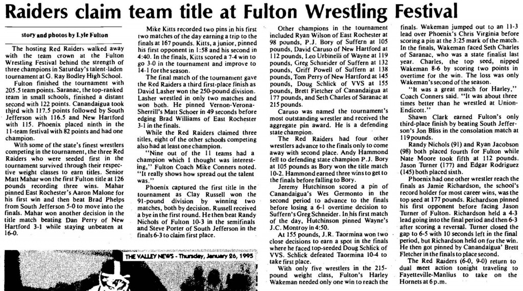 Raiders claim team title at Fulton Wrestling Festival