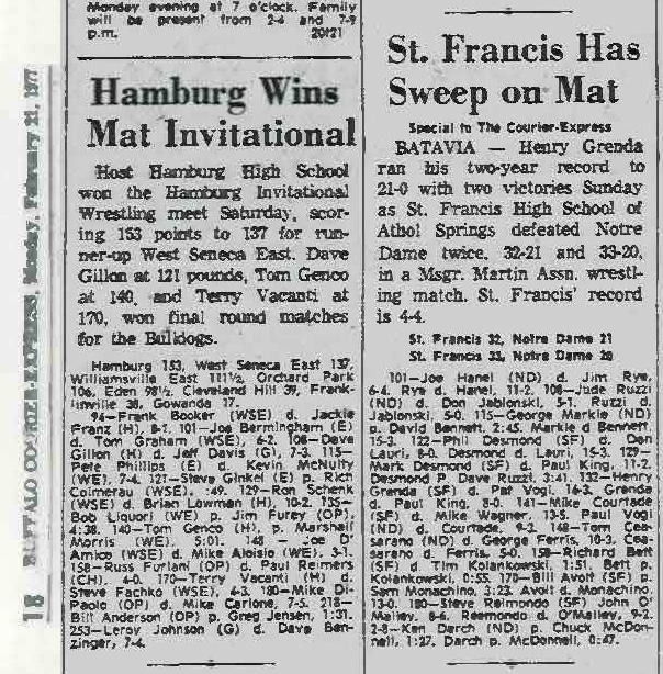 Hamburg Wins Mat Invitational