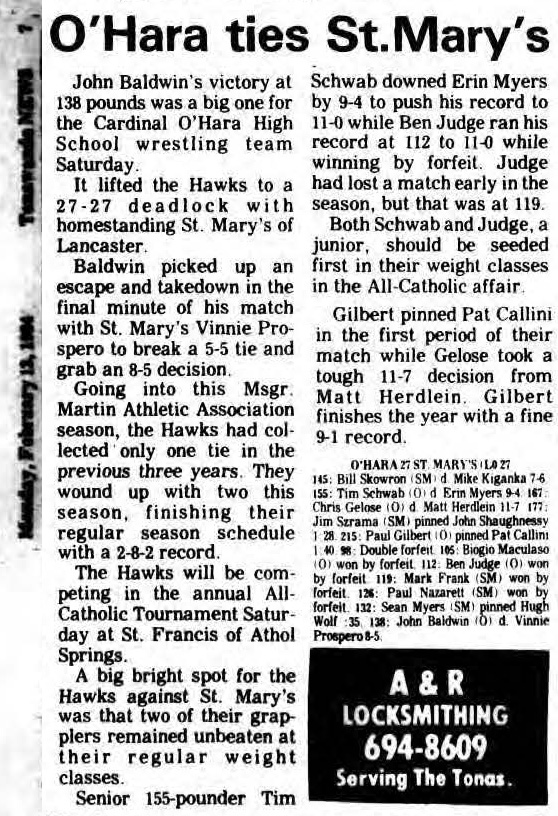 O'Hara ties St. Mary's