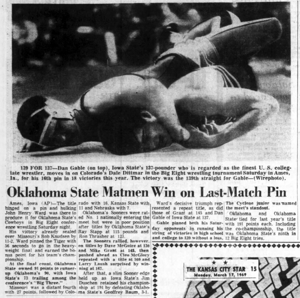 Oklahoma State Matmen Win on Last-Match Pin