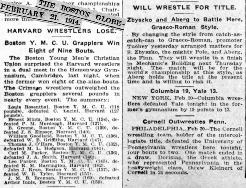 Harvard Wrestlers Lose