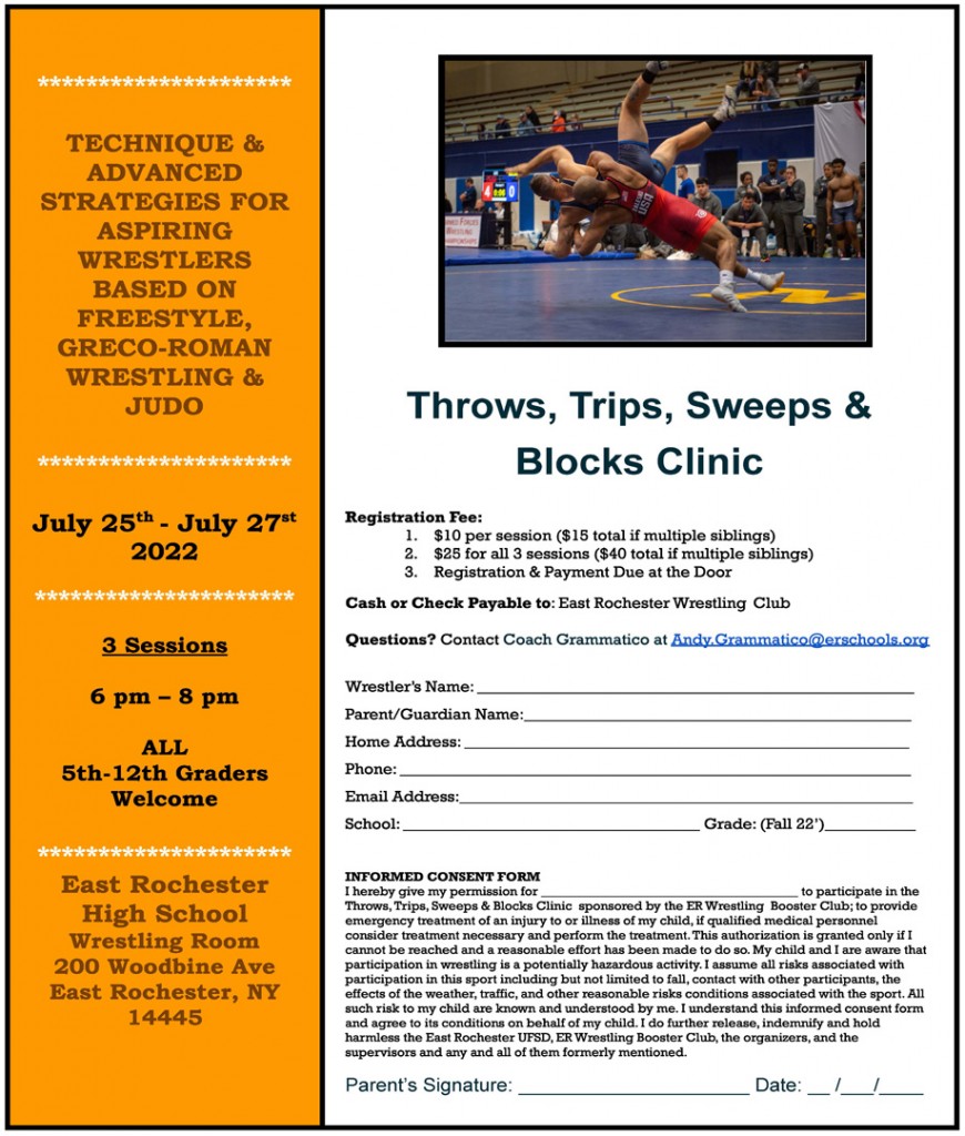 Throws, Trips, Sweeps and Blocks Clinic