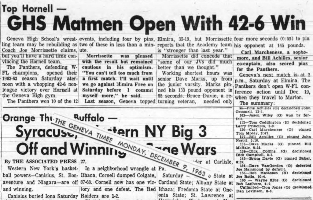 Geneva Matmen Open With 42-6 Win