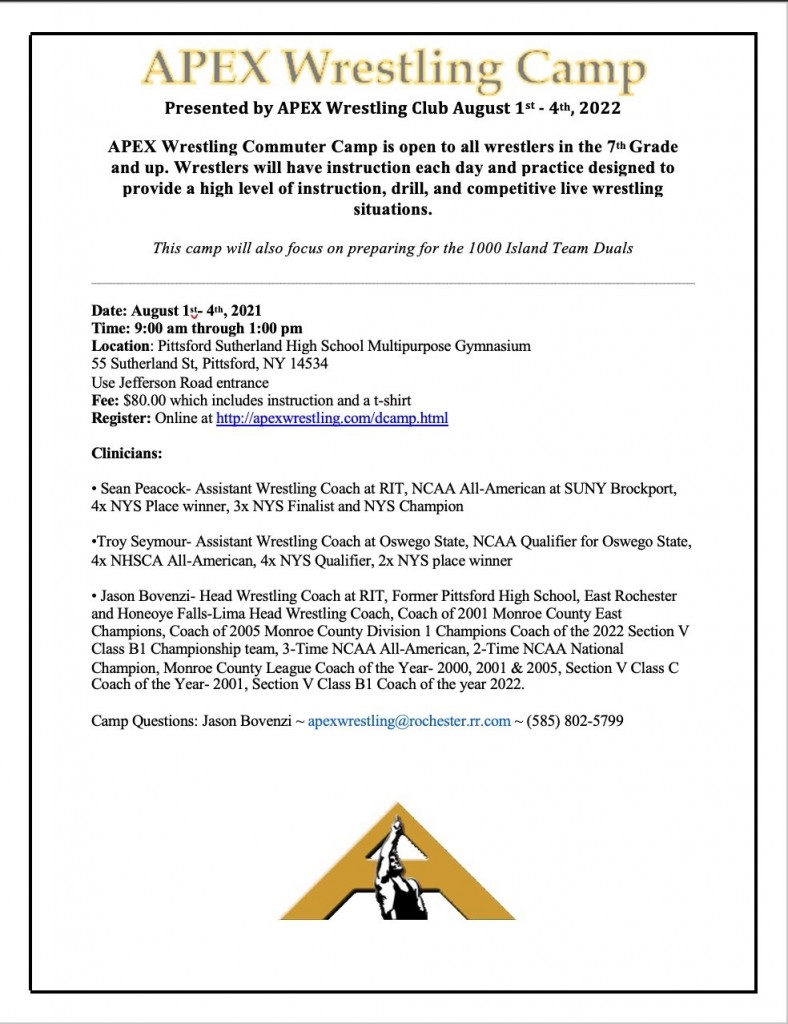 22nd Annual Apex Wrestling Commuter Camp