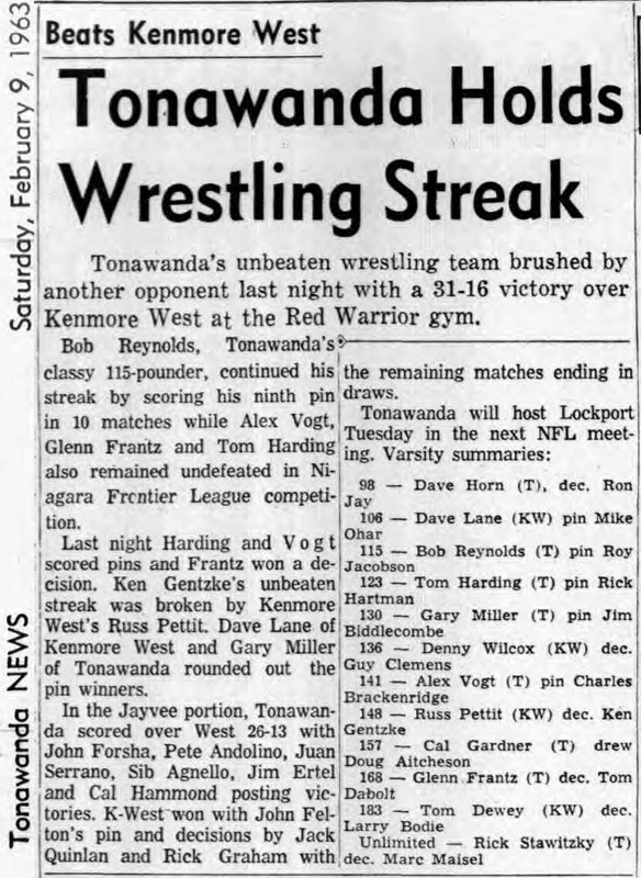 Tonawanda Holds Wrestling Streak