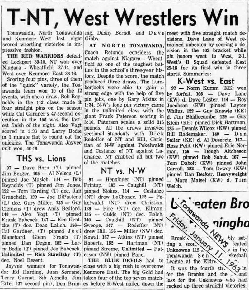 T-NY, West Wrestlers Win