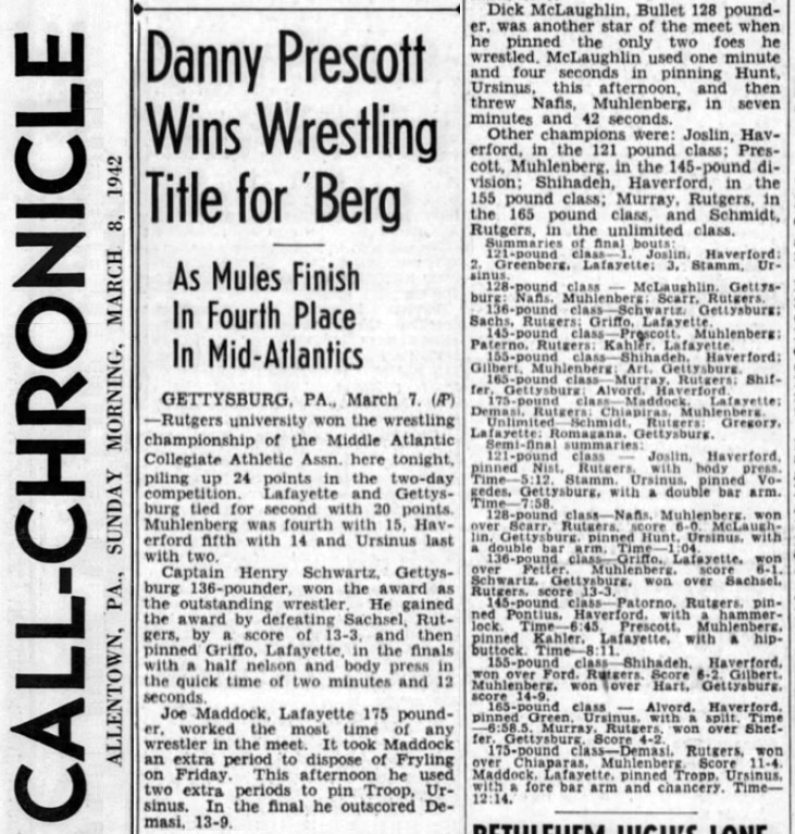 Danny Prescott Wins Wrestling Title for 'Berg