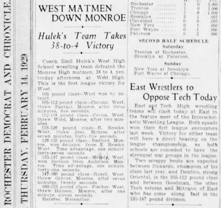 West Matmen Down Monroe
