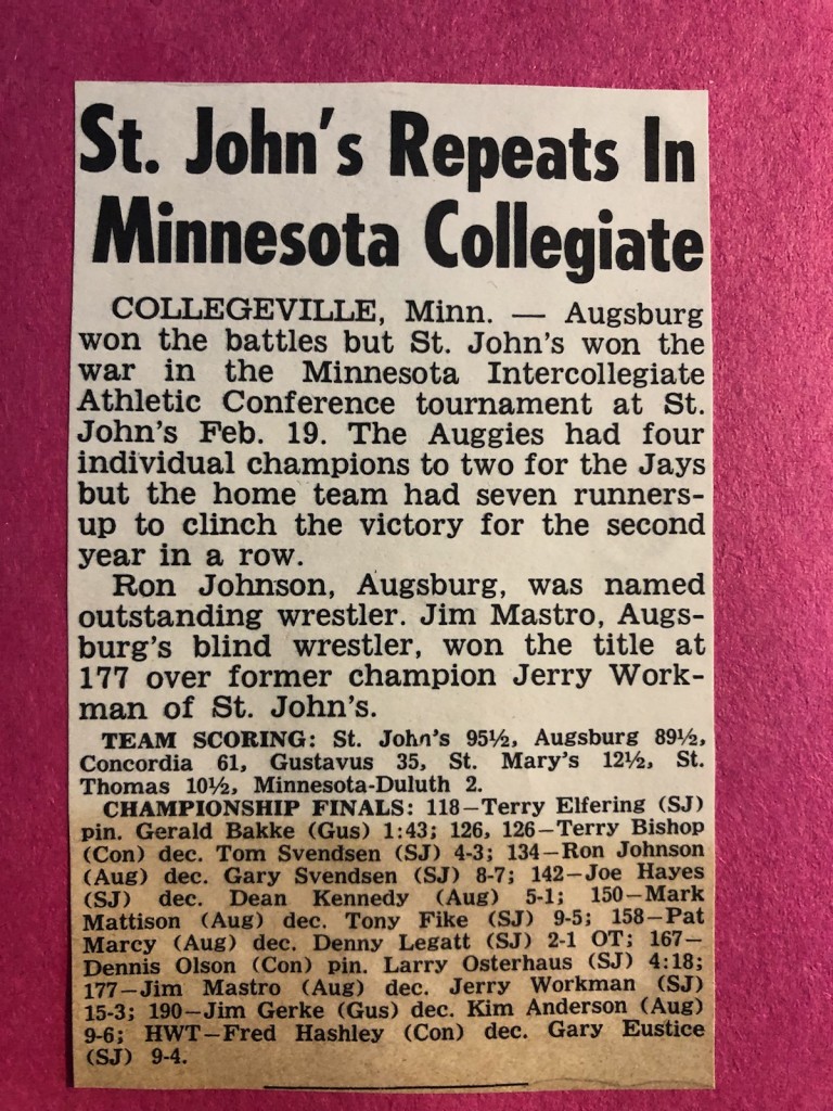 St. John's Repeats In Minnesota Collegiate