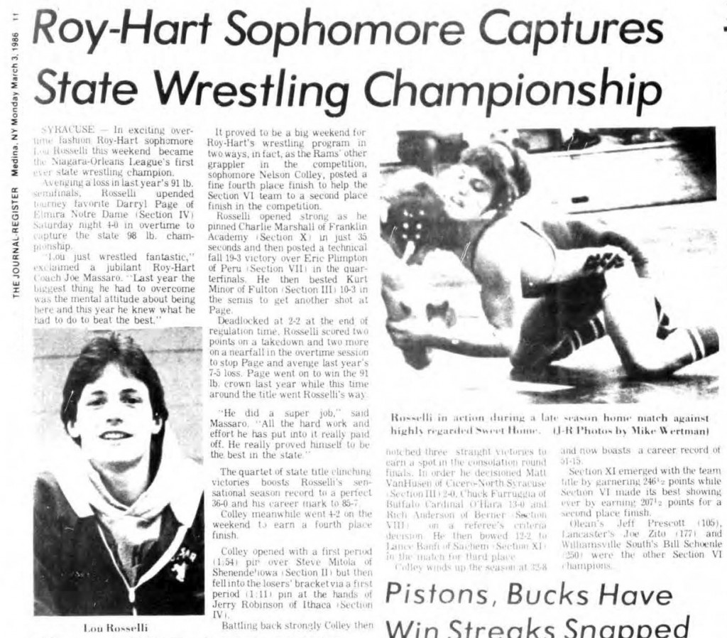 Roy-Hart Sophomore Captures State Wrestling Championship