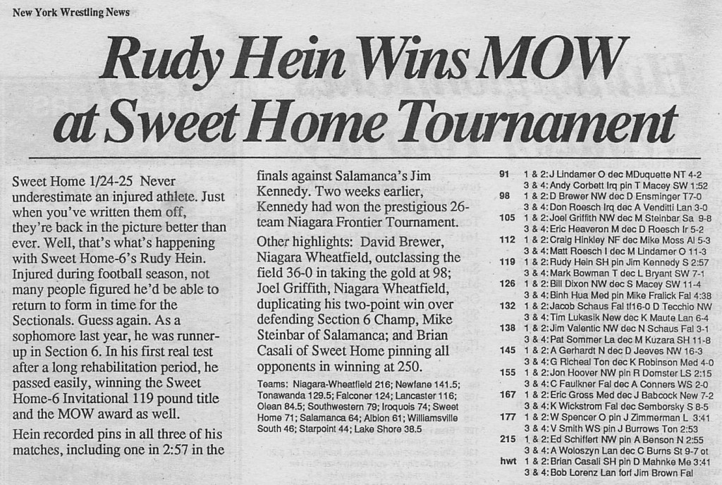 Rudy Hein Wins MOW at Sweet Home Tournament