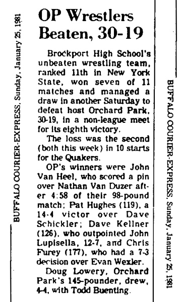 OP Wrestlers Beaten, 30-19