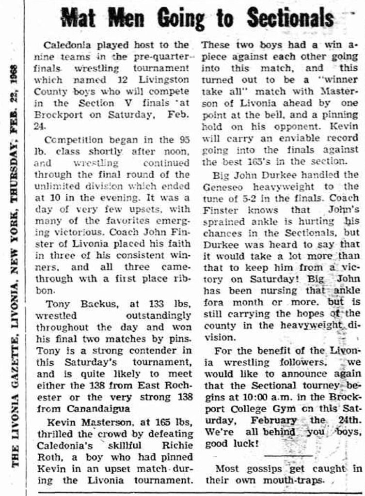 Mat Men Going to Sectionals