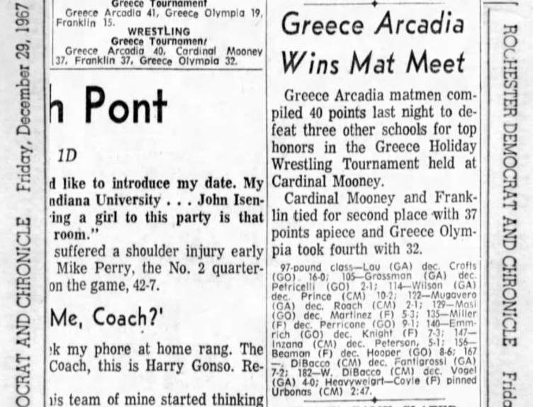 Greece Arcadia Wins Mat Meet