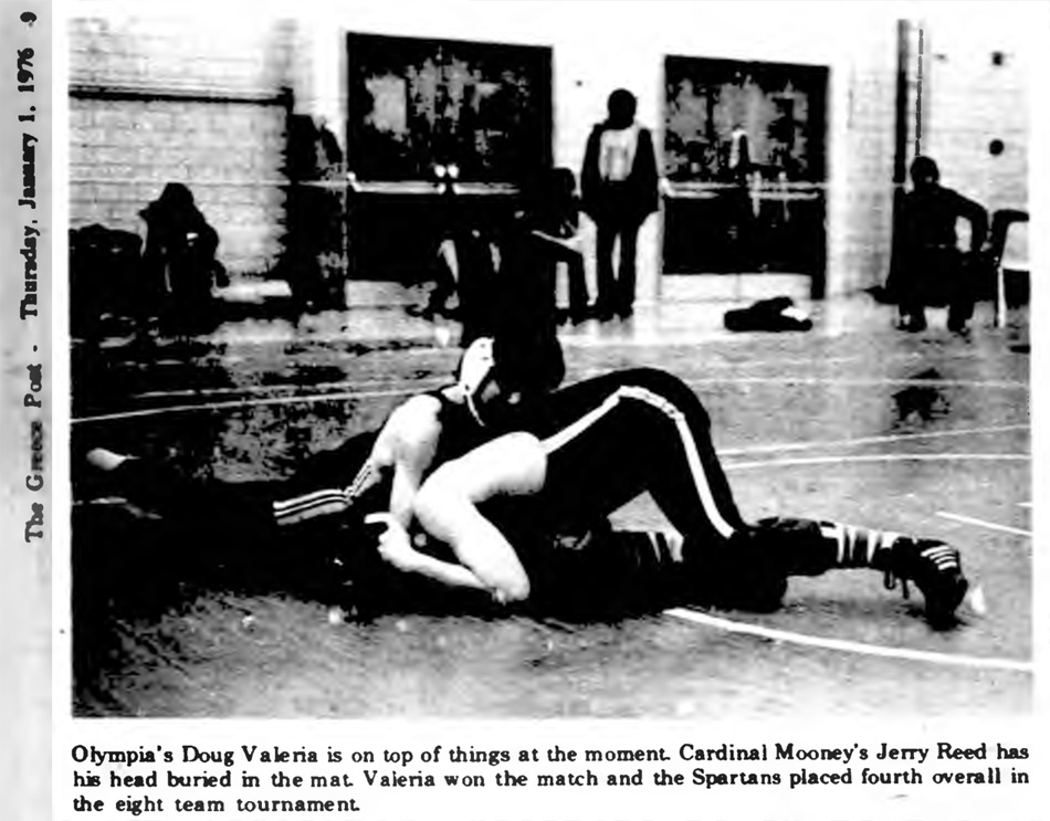 Olympia's Doug Valeria is on top of things at the moment