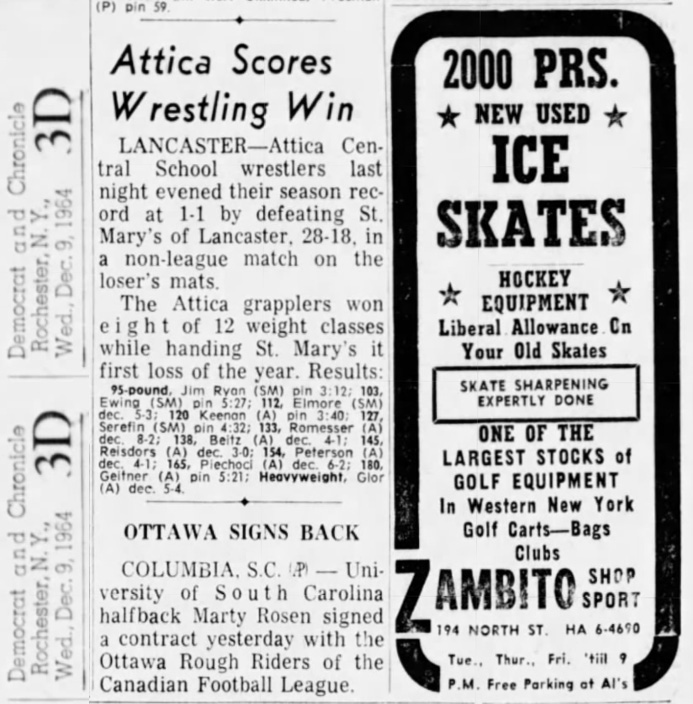 Attica Scores Wrestling Win