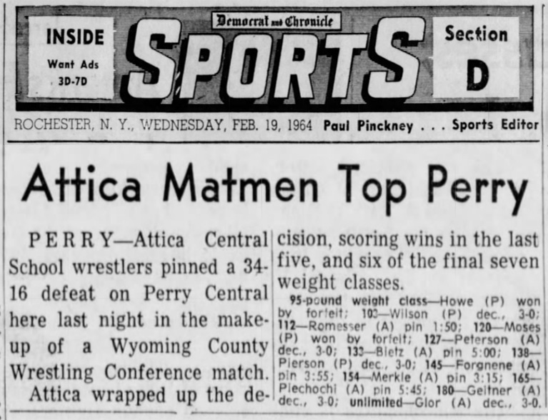 Attica Matmen Top Perry