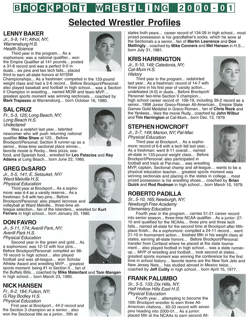 2000-2001 Brockport Golden Eagles