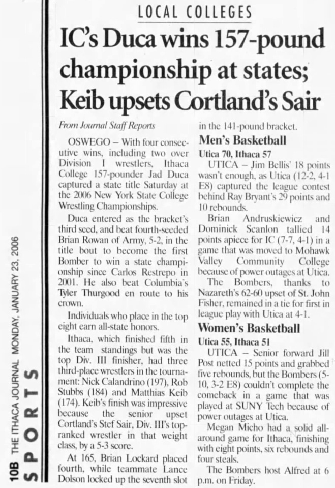 IC's Duca wins 157-pound championship at states