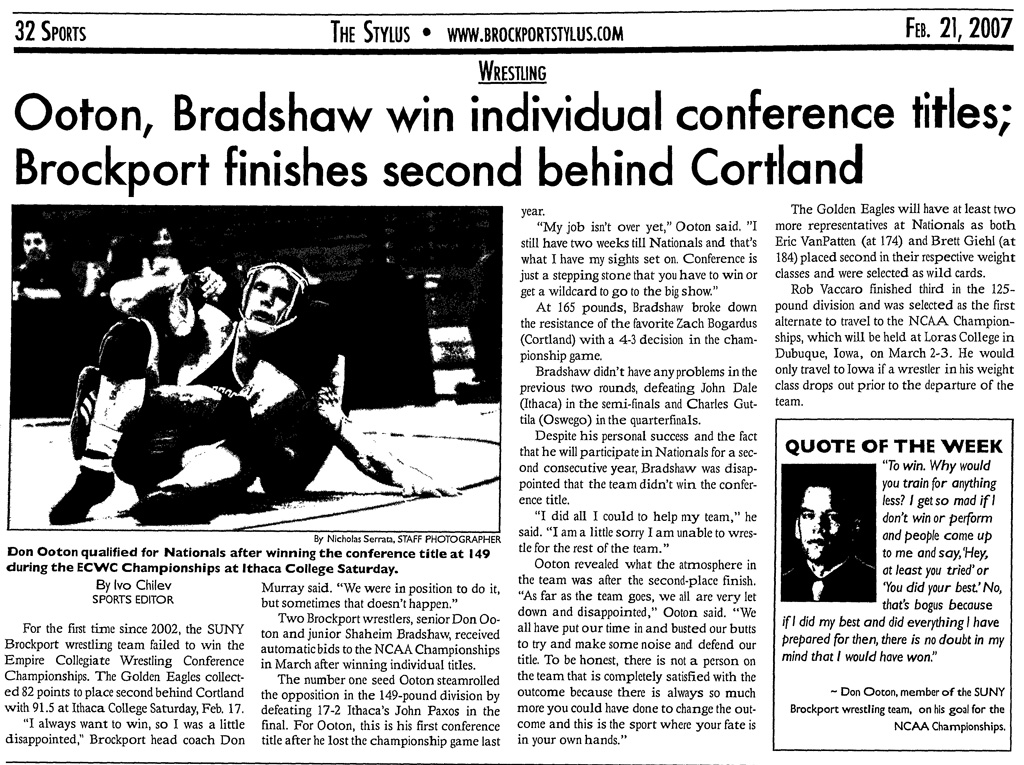 Brockport finished second behind Cortland