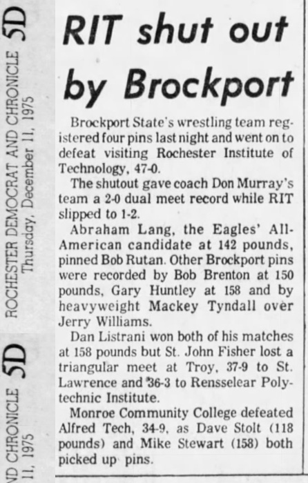 RIT shut out by Brockport