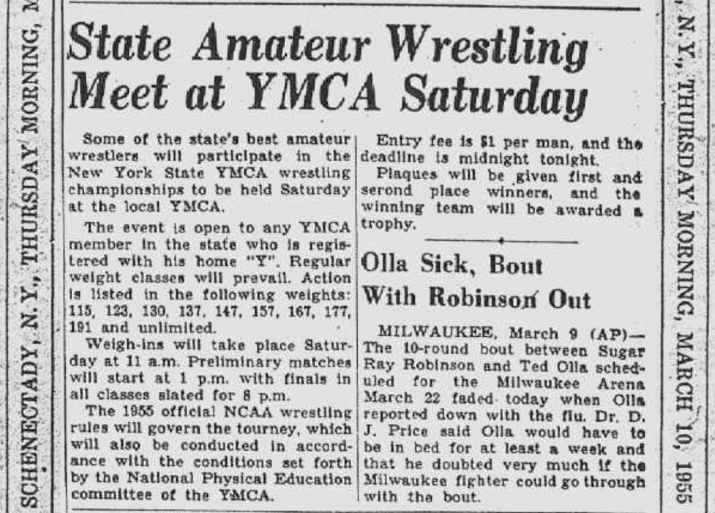 State Amateur Wrestling Meet at YMCA Saturday