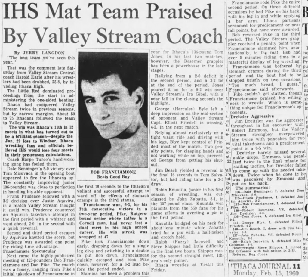IHS Mat Team Praised By Valley Stream Coach