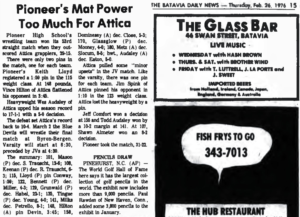 Pioneer's Mat Power Too Much For Attica