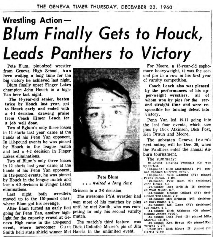 Blum Finally Gets to Houck, Leads Panthers to Victory