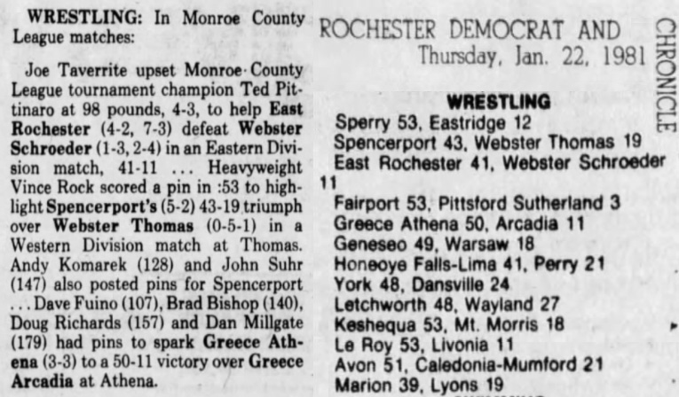 East Rochester 41, Webster Schroeder 11