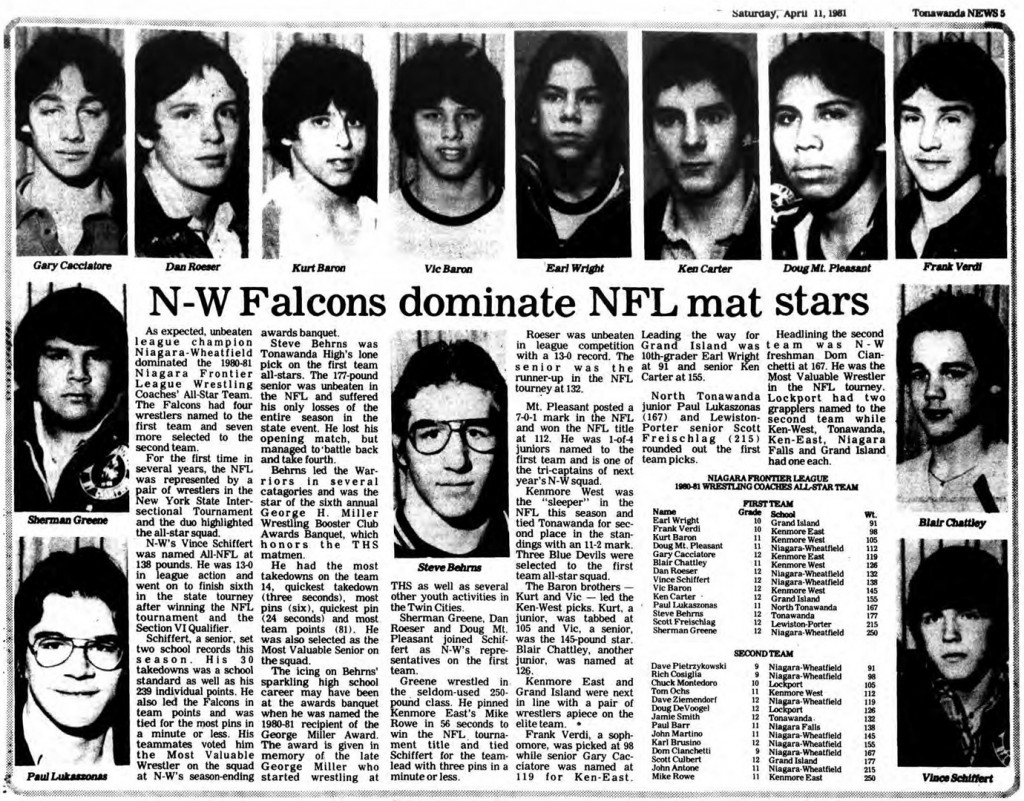 Niagara-Wheatfield Falcons dominate NFL mat stars