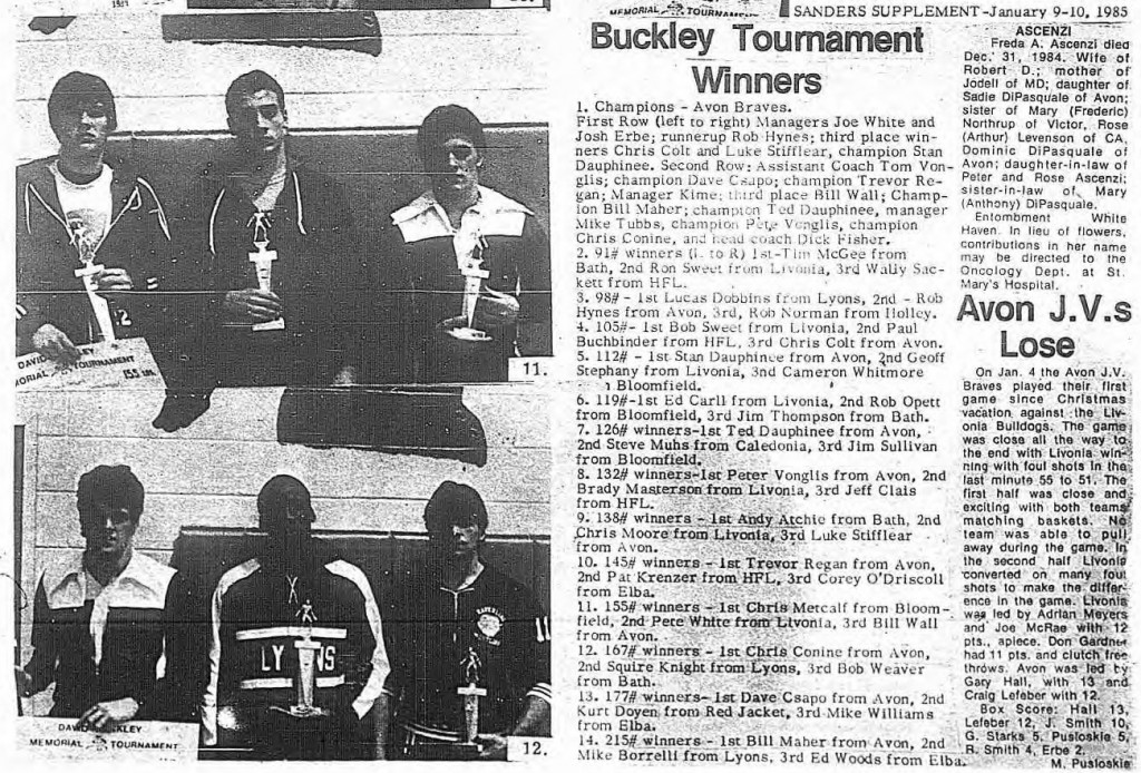 Buckley Tournament Winners