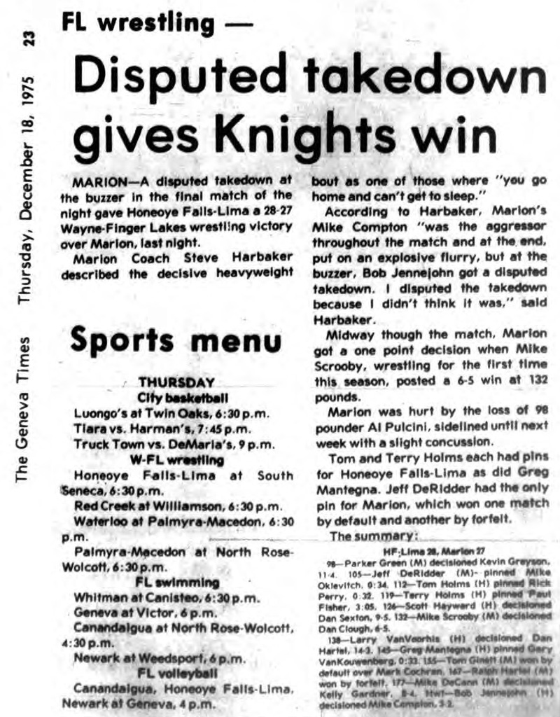 Disputed takedown gives Knights win