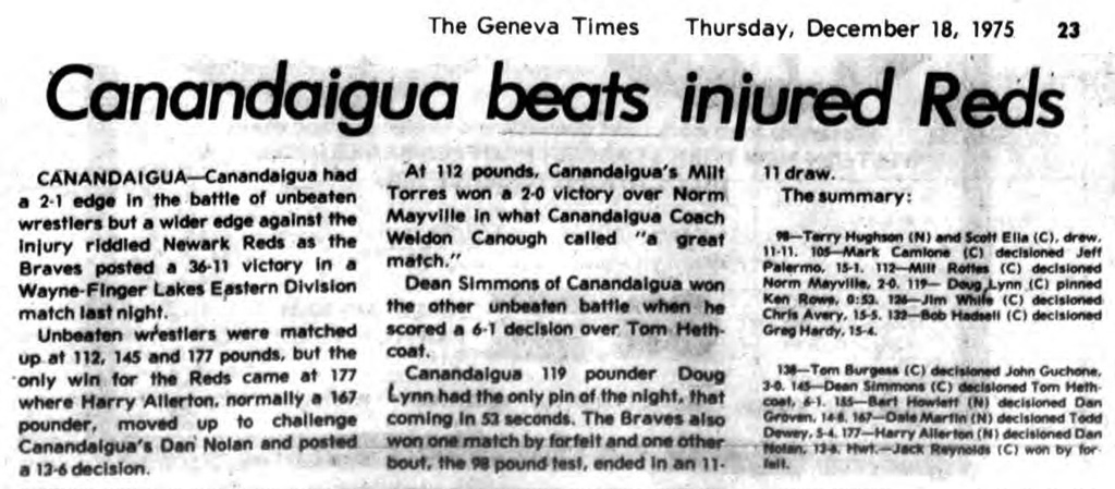 Canandaigua beats injured Reds