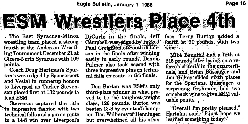 ESM Wrestlers Place 4th