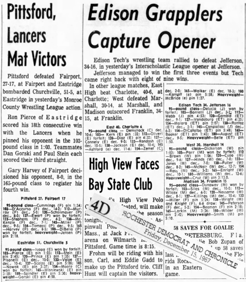 Pittsford, Lancers Mat Victors