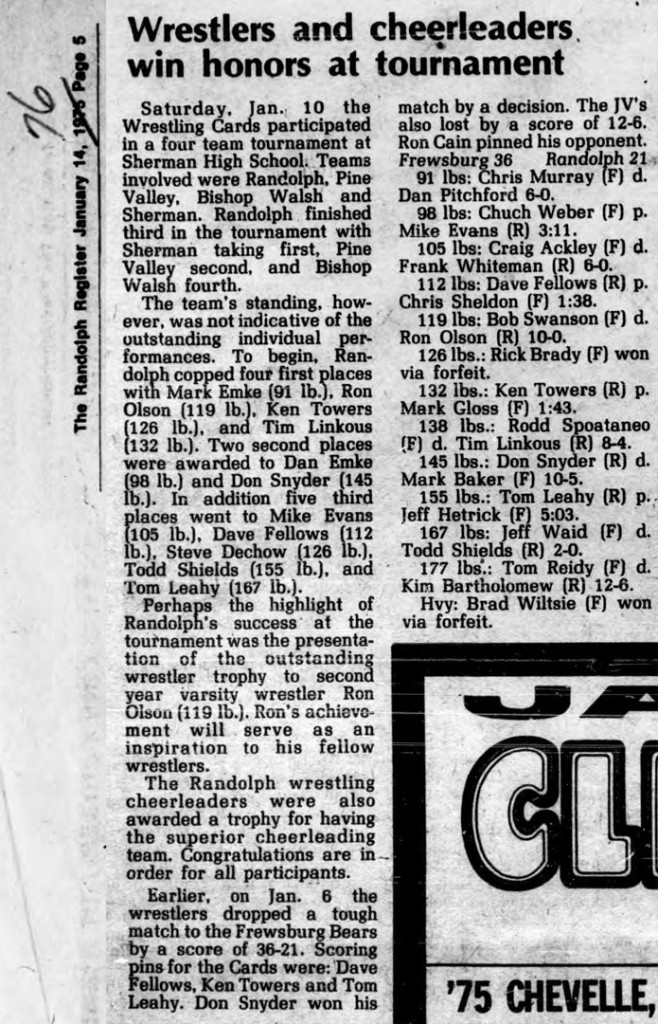 Frewsburg Bears beat Randolph