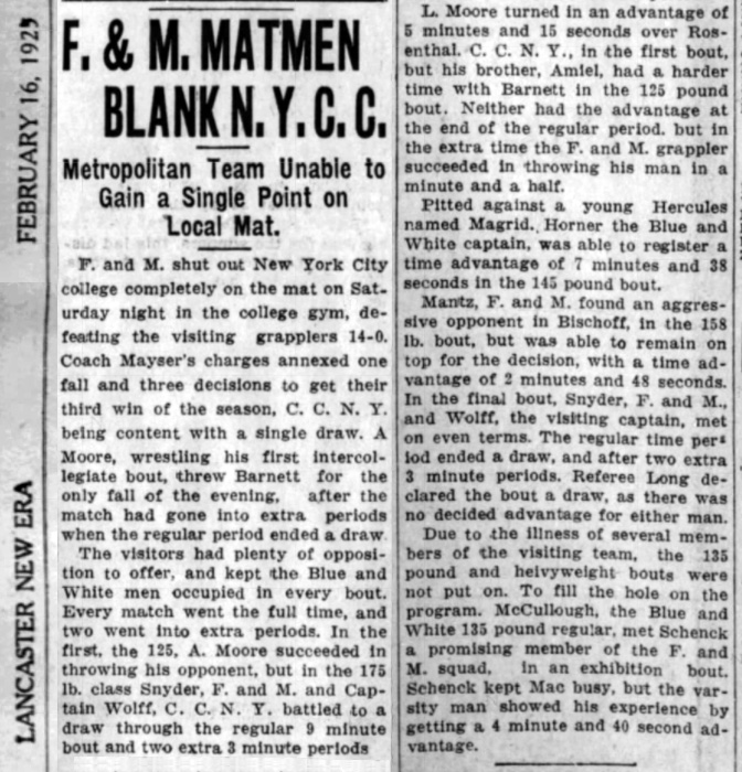 F&amp;M Matmen Blank NYCC