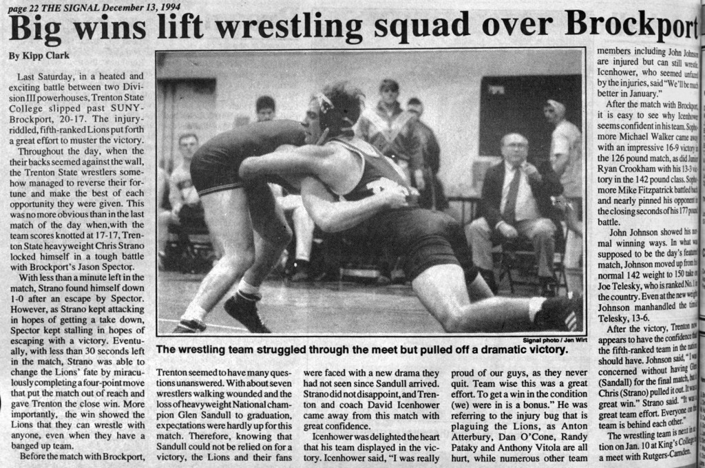 Big Wins Lift Wrestling Squad Over Brockport